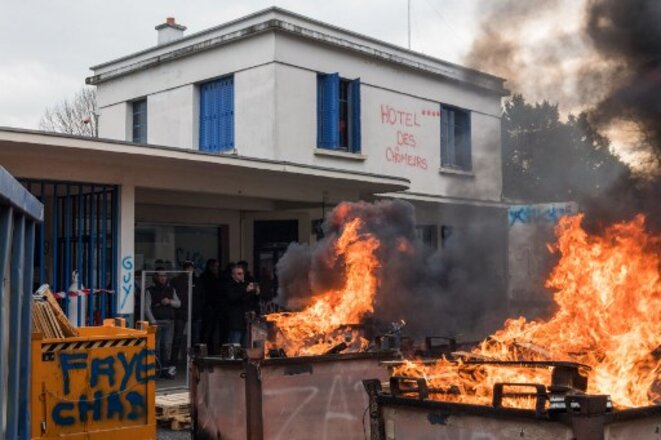 Occupation de l'usine Luxfer à Gerzat le 22 janvier © Thierry Zoccolan / AFP