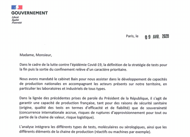 Lettre décrivant le mandat de Bain signée par Frédérique Vidal © LD