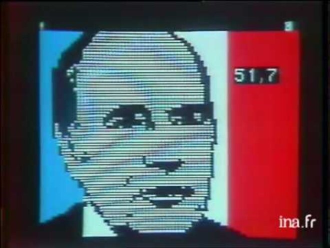 apparition de Mitterand lors des elections de 1981 © INA