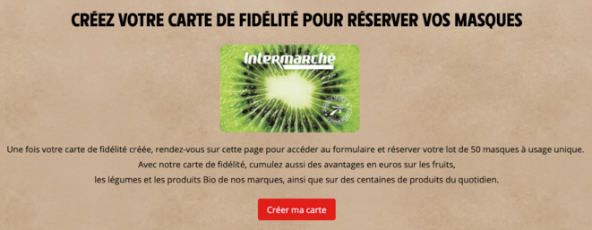 Intermarché organise sa vente de masques © Capture internet Intermarché organise sa vente de masques © Capture internet
