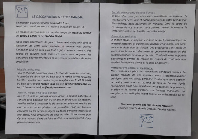 Régles d'hygiène et du magasin, pour rassurer les clients, et pour se rassurer. © Marc Jamous - 10 mai 2020 Régles d'hygiène et du magasin, pour rassurer les clients, et pour se rassurer. © Marc Jamous - 10 mai 2020