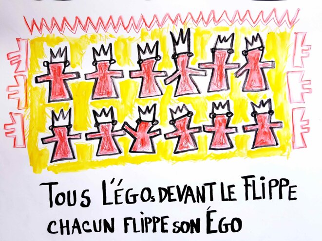 "Tous légos devant le flippe, flippe ton égo" Jeux de légo et flippe matière.
