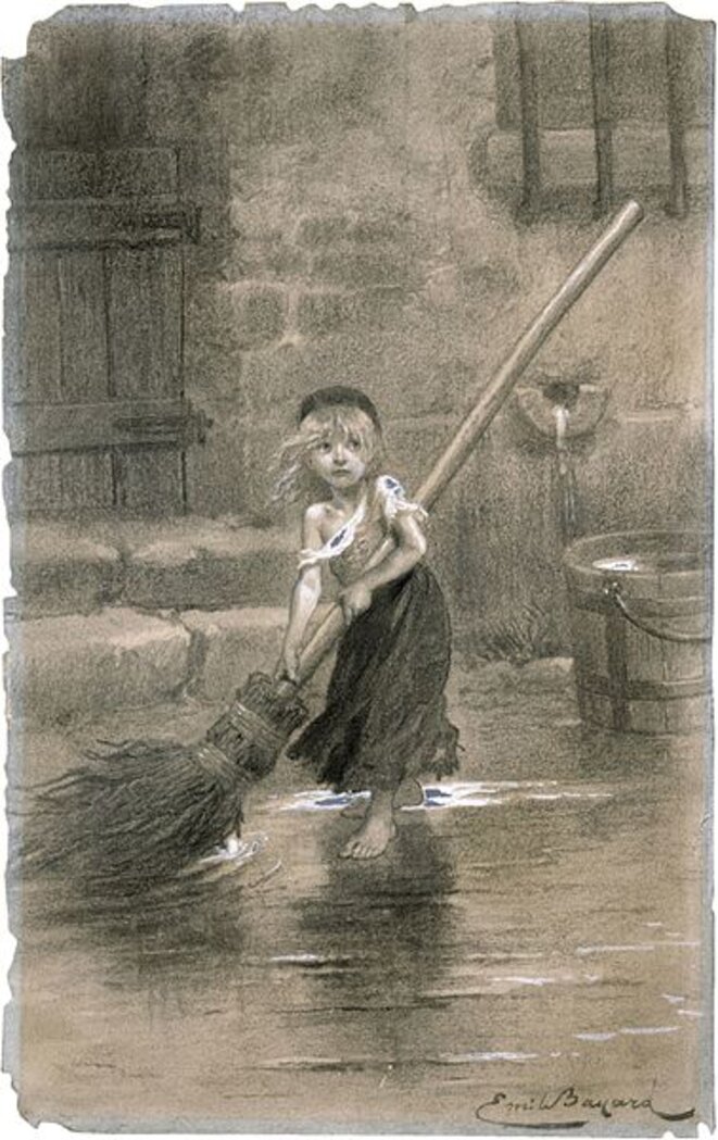 Cosette balayant - Emile-Antoine Bayard Cosette balayant - Emile-Antoine Bayard
