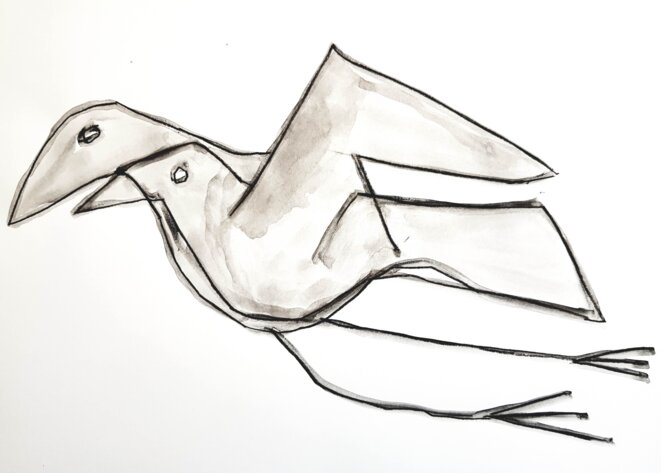 L'en corps d'envol d'un devenir oiseau de la philosophie.