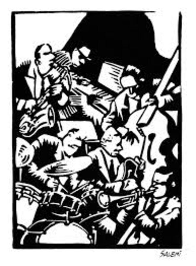 Musiciens © gravure de Jean-Claude Salémi Musiciens © gravure de Jean-Claude Salémi