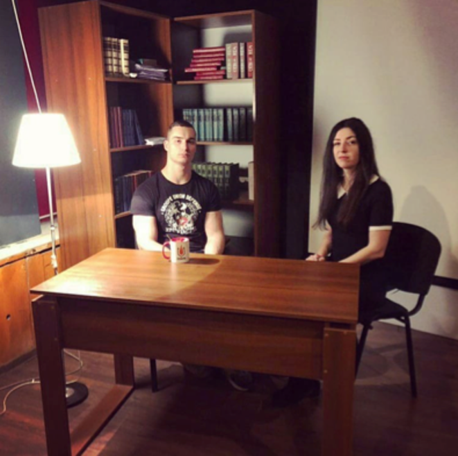 Marc de Cacqueray et Helena Semenyaka. Marc de Cacqueray et Helena Semenyaka.