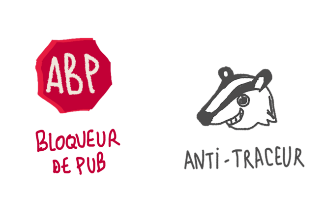Bloqueur de pub et anti traçeur © Manika illlustration Bloqueur de pub et anti traçeur © Manika illlustration