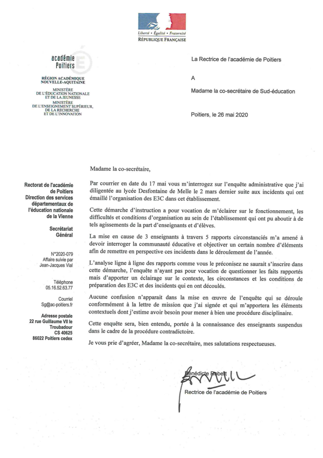 lettre de defense conseil de discipline