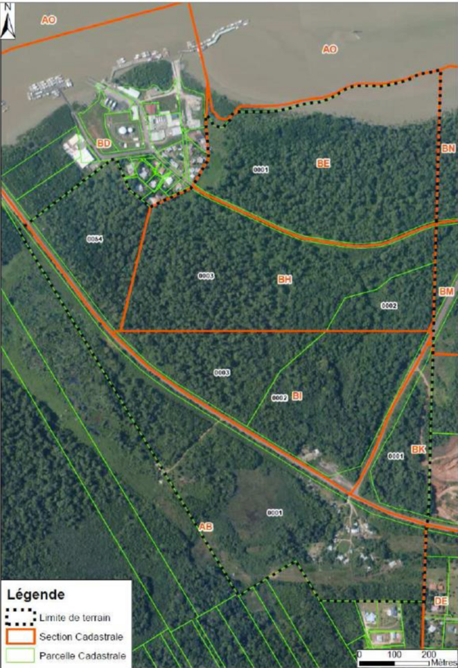 Vue cadastrale de la future centrale d'EDF à Larivot, en Guyane. © DR Vue cadastrale de la future centrale d'EDF à Larivot, en Guyane. © DR