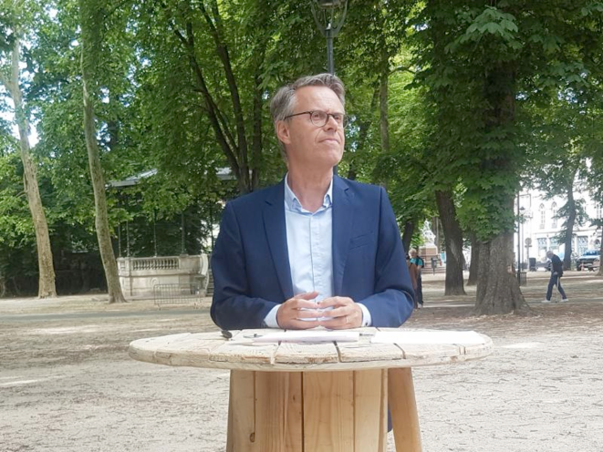 Le député Éric Alauzet, tête de liste LREM à Besançon. © Guillaume Clerc Le député Éric Alauzet, tête de liste LREM à Besançon. © Guillaume Clerc