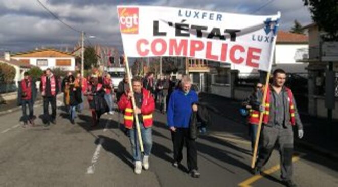 Luxfer - Etat Complice - Manifestation des salariés Luxfer - Etat Complice - Manifestation des salariés