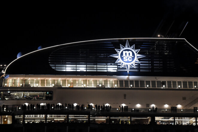 Le "MSC Bellissima" à sa sortie des chantiers de Saint-Nazaire en février 2019. © Sebastien SALOM-GOMIS / AFP
