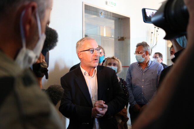 Après trois tentatives infructueuses en 2001, 2008 et 2014, Fabrice Loher a remporté dimanche les municipales lorientaises. © DC / Mediapart Après trois tentatives infructueuses en 2001, 2008 et 2014, Fabrice Loher a remporté dimanche les municipales lorientaises. © DC / Mediapart