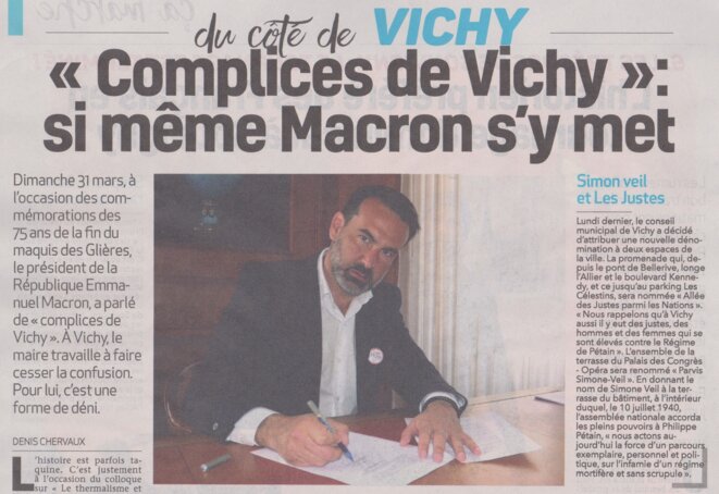 Le maire (LR) de Vichy, Frédéric Aguilera, en mode Actors Studio. © La Semaine de l’Allier, 11.04.2019 Le maire (LR) de Vichy, Frédéric Aguilera, en mode Actors Studio. © La Semaine de l’Allier, 11.04.2019