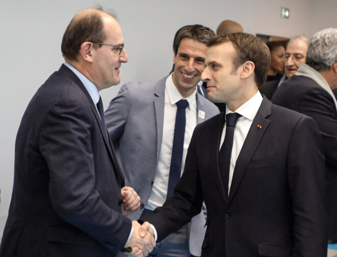 Jean Castex (left) and Emmanuel Macron, in January 2019. © AFP