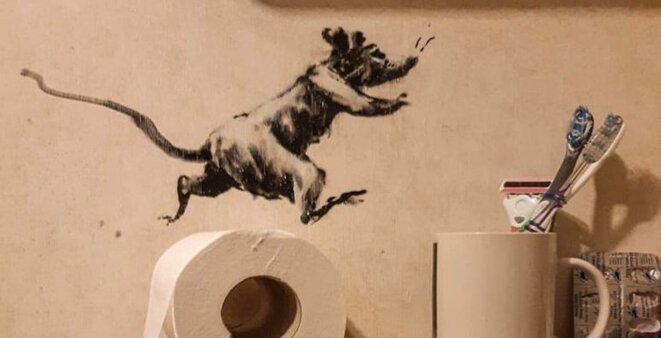 Banksy, My wife hates it when I work from home, 2020 © Banksy