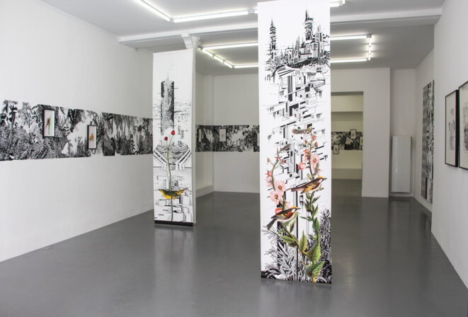 Vue de l'exposition "... Et des échelles pour les oiseaux" de Chourouk Hriech, 2020. © Chourouk Hreich, Courtesy galerie Anne-Sarah Bénichou Vue de l'exposition "... Et des échelles pour les oiseaux" de Chourouk Hriech, 2020. © Chourouk Hreich, Courtesy galerie Anne-Sarah Bénichou