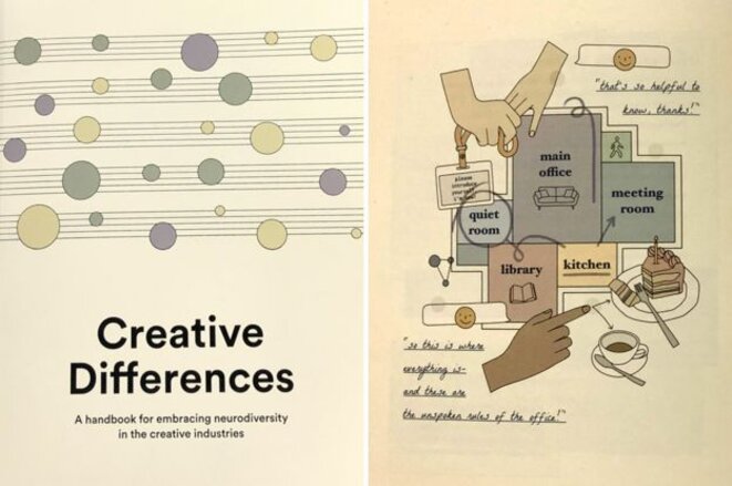 Le guide Universal Music explique certains des moyens actifs qu'ils utilisent pour rendre leur lieu de travail plus favorable à la neurodiversité. © BBC Le guide Universal Music explique certains des moyens actifs qu'ils utilisent pour rendre leur lieu de travail plus favorable à la neurodiversité. © BBC