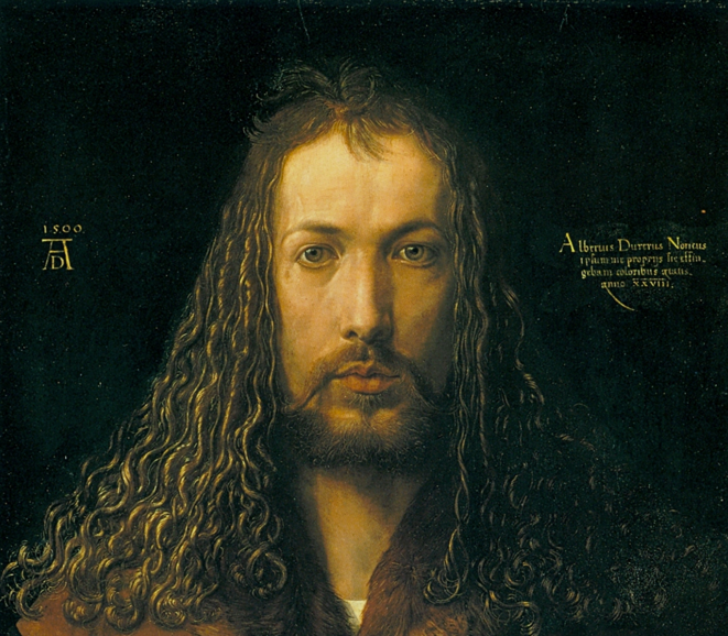Albrecht Dürer, Autoportrait à la fourrure, 1500. Albrecht Dürer, Autoportrait à la fourrure, 1500.