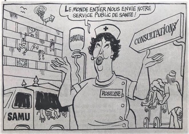 Cabu, "Le Canard enchaîné" du 31 décembre 2008. Cabu, "Le Canard enchaîné" du 31 décembre 2008.