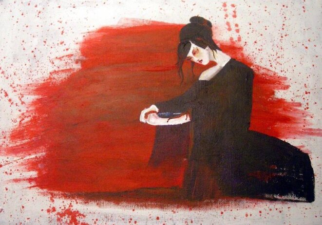 Miashiki, acrylique. "Hara Kiri" © @Miashiki Miashiki, acrylique. "Hara Kiri" © @Miashiki