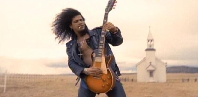 Slash’s guitar solo, outside a church in the New Mexico desert Slash’s guitar solo, outside a church in the New Mexico desert