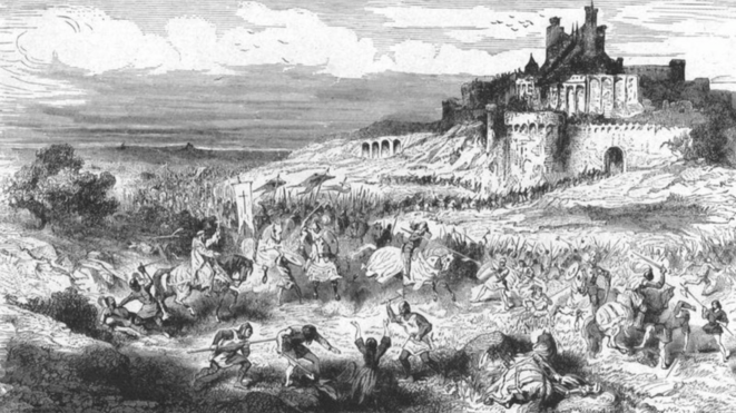 Les Croisés devant Béziers, le 22 juillet 1209. © Gravure (1862), Collection particulière Les Croisés devant Béziers, le 22 juillet 1209. © Gravure (1862), Collection particulière