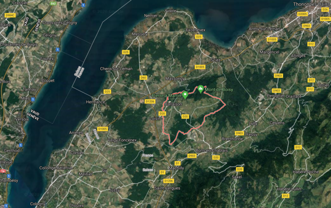 La commune de Ballaison où s'est rendu Daniel Forestier le jour de sa mort. © Capture d'écran google maps. La commune de Ballaison où s'est rendu Daniel Forestier le jour de sa mort. © Capture d'écran google maps.