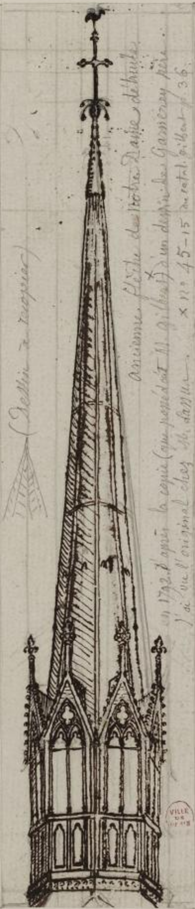 Flèche d'origine de Notre-Dame de Paris, musée Carnavalet Flèche d'origine de Notre-Dame de Paris, musée Carnavalet