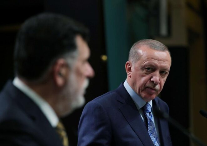 Le président du GNA Al Sarraj et le président turc Erdogan Le président du GNA Al Sarraj et le président turc Erdogan