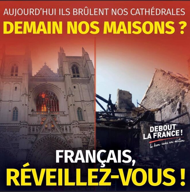 Affiche de propagande de Debout la France ! Affiche de propagande de Debout la France !