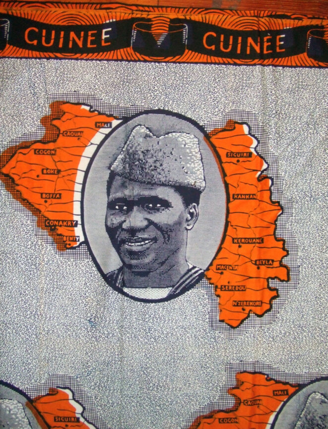 Un pagne à l'effigie de Sékou Touré fabriqué dans les années 1960. © Tommy Miles/Flickr