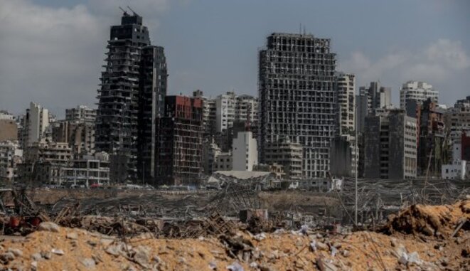Port de Beyrouth après l'explosion du 4 août © Muhammet Fatih Ogras / Anadolu Agency via AFP Port de Beyrouth après l'explosion du 4 août © Muhammet Fatih Ogras / Anadolu Agency via AFP