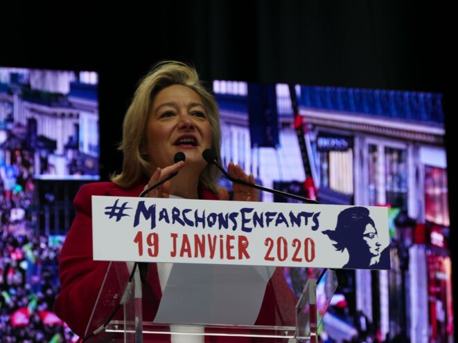 Ludovine de La Rochère à la manifestation "Marchons Enfants !" du 19 janvier 2020 à Paris. © Peter Potrowl Ludovine de La Rochère à la manifestation "Marchons Enfants !" du 19 janvier 2020 à Paris. © Peter Potrowl