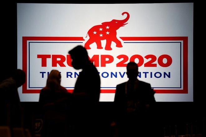 En Charlotte, Carolina del Norte, el elefante está en la sala para la convención republicana. © Travis Dove/Pool/AFP