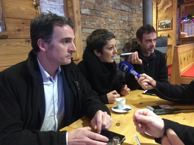 Briançon point presse suite action surprise Montgenevre février 2018 Briançon point presse suite action surprise Montgenevre février 2018