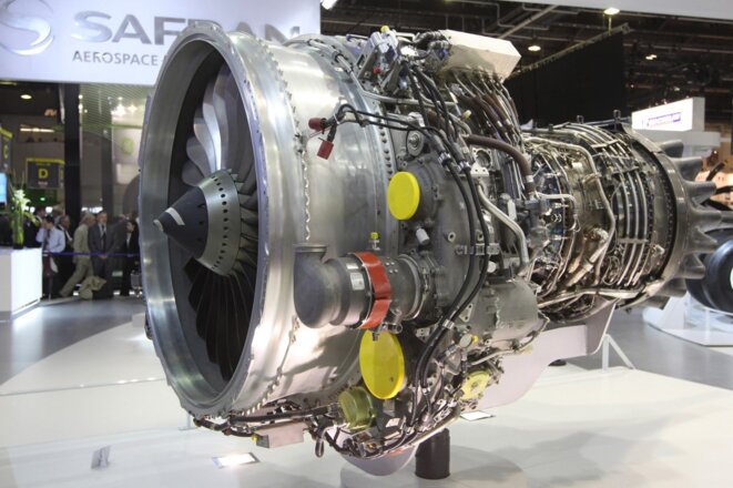 Un moteur Safran Aircraft Engines, au salon du Bourget en 2011. © Pierre Verdy / AFP Un moteur Safran Aircraft Engines, au salon du Bourget en 2011. © Pierre Verdy / AFP