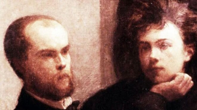 Verlaine et Rimbaud, détail du tableau « Un Coin de table » d’Henri Fantin-Latour Verlaine et Rimbaud, détail du tableau « Un Coin de table » d’Henri Fantin-Latour