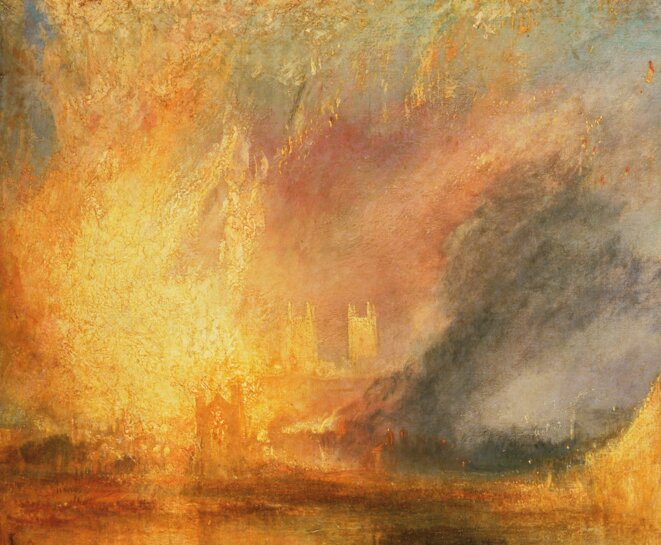 Turner, incendie du parlement de Londres 1834 (détail) Turner, incendie du parlement de Londres 1834 (détail)