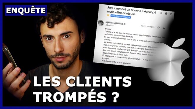 J'enquête sur Apple après ce message d'un abonné