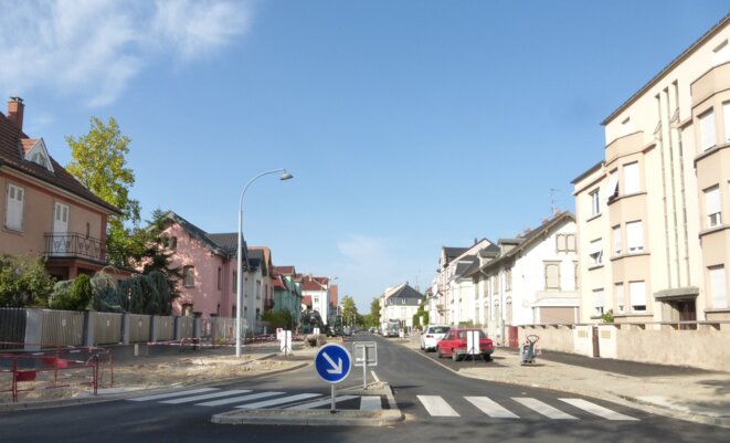 La rue Charles Grad après l'abattage des 18 tilleuls © Camenisch La rue Charles Grad après l'abattage des 18 tilleuls © Camenisch