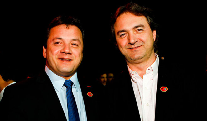 Les deux frères brésiliens Wesley Batista et Joesley Batista (JBS Friboi) © Zanone Fraissat Les deux frères brésiliens Wesley Batista et Joesley Batista (JBS Friboi) © Zanone Fraissat