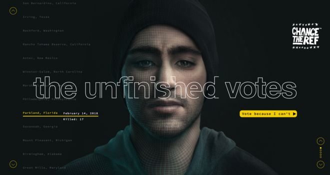 Le site « Unfinished votes » reprend le portrait de Joaquin Oliver Le site « Unfinished votes » reprend le portrait de Joaquin Oliver