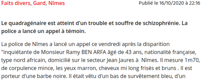 Extrait du journal en ligne MidiLibre du 16/10/2020 Extrait du journal en ligne MidiLibre du 16/10/2020