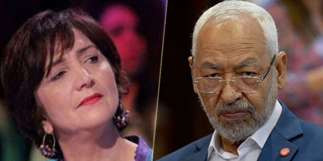 Maitre Samia Abbou et Rached Ghannouchi