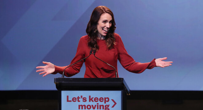 Jacinda Ardern après sa victoire en 2020 © AFP Jacinda Ardern après sa victoire en 2020 © AFP