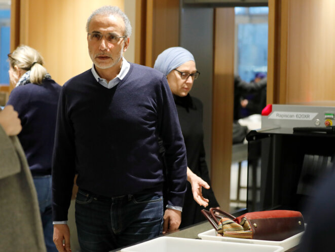 Tariq Ramadan arriving at the Paris central lawcourts on February 13th 2020. © Thomas SAMSON / AFP