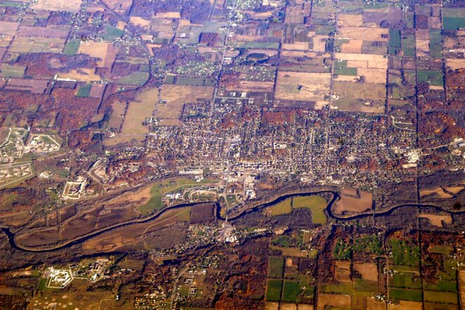 Vue aérienne d'Ionia dans le Michigan. © DR Vue aérienne d'Ionia dans le Michigan. © DR