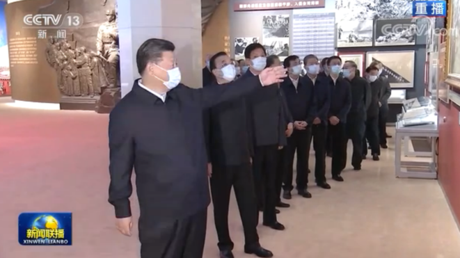 Xi Jinping como guía de la exposición de la Guerra de Corea en Pekín. © Captura de pantalla de la CGTN Xi Jinping como guía de la exposición de la Guerra de Corea en Pekín. © Captura de pantalla de la CGTN