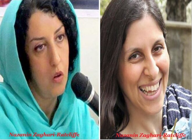 Zaghari-Ratcliffe avant et après son arrestation Zaghari-Ratcliffe avant et après son arrestation